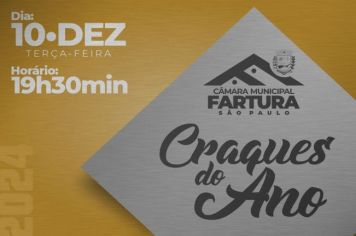 Convite para o  evento Craques do Ano 2024