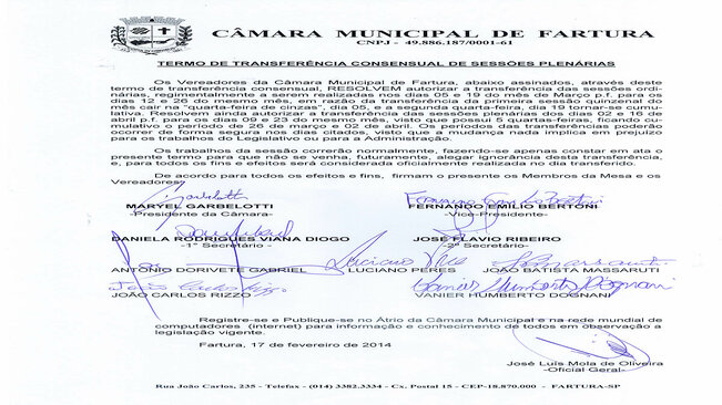 Atenção: alteração das datas das sessões de março e abril de 2014